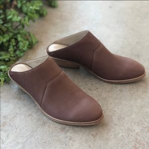 Eileen Fisher Vero Cuoio Brown Leather Mules